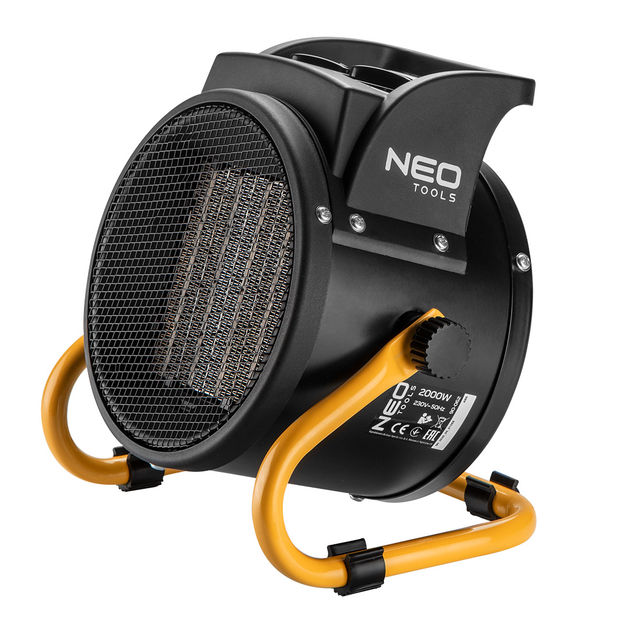 Теплова гармата електрична Neo Tools, 2кВт, 30м кв, 197м куб/год, керамічний нагрів. елемент (PTC), чорний (90-062) - зображення 2