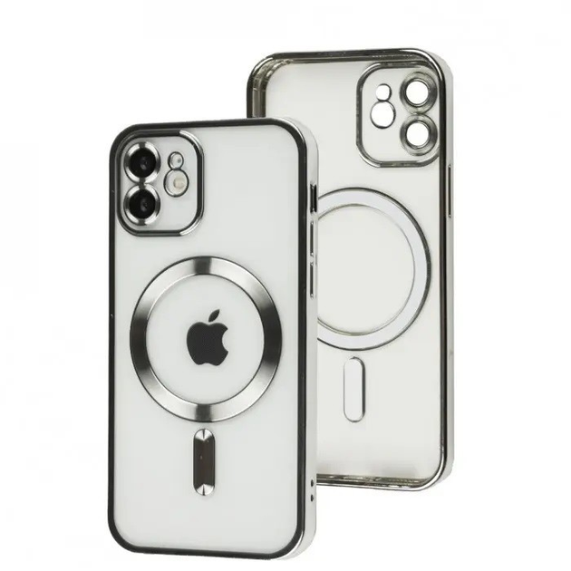 Чехол хромовый Fibra Chrome with MagSafe с закрытой камерой для Apple ...