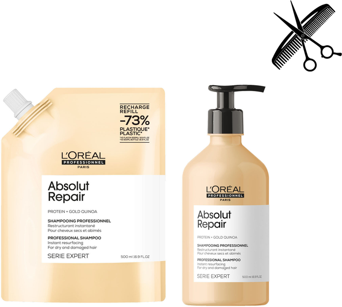Набір шампуню L'Oreal Professionnel Paris Serie Absolut Repair для сухого та пошкодженого волосся 500 мл + Refill 500 мл (3474637242206/3474636975914) від Rozetka на платформі USKIDKA Акція на Набір шампуню L'Oreal Professionnel Paris Serie Absolut Repair для сухого та пошкодженого волосся 500 мл + Refill 500 мл (3474637242206/3474636975914) від Rozetka