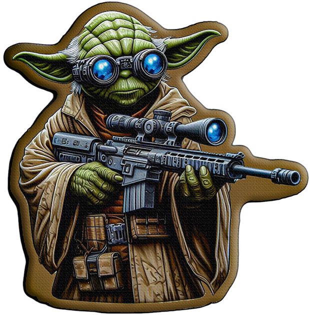 Військовий шеврон Shevron.patch майстер Йода зі зброєю на липучці (YODA17) - зображення 1