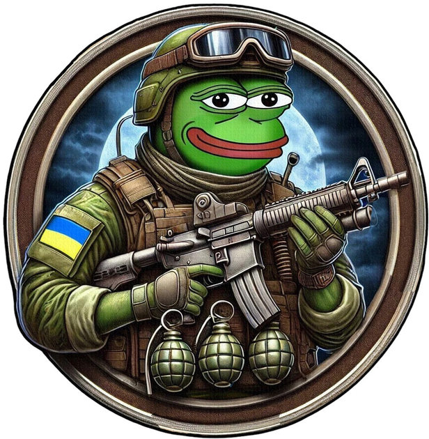 Военный шеврон Shevron.patch боевой Пепе с автоматом (PEPE11) - изображение 1