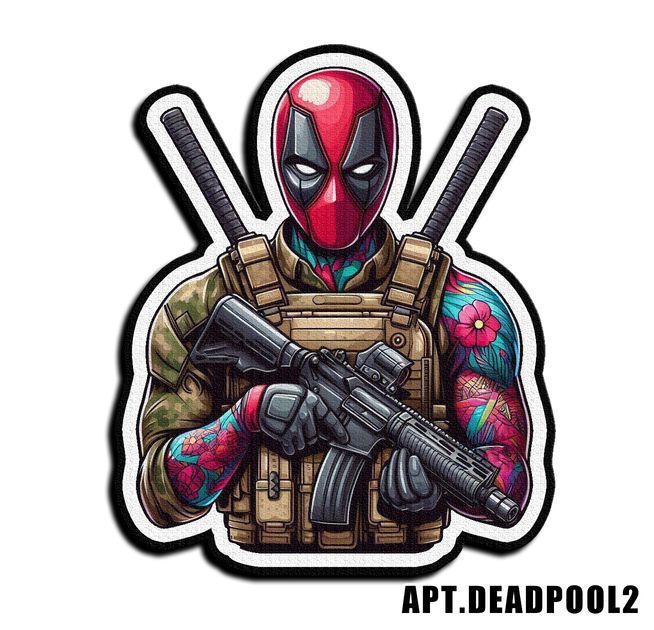 Военный шеврон Shevron.patch Дэдпул с автоматом тактический на липучках (DEADPOOL2) - изображение 2