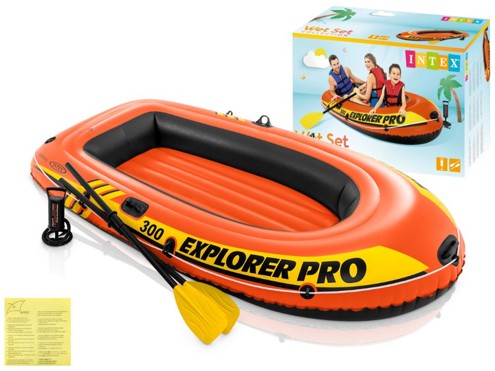 Надувний човен Intex Explorer Pro 300 244 x 117 x 36 см 58358 Оранжевий (6941057453583) - зображення 4