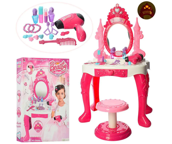Трюмо дитяче зі стільчиком Kids 66868 феном та аксесуарами - зображення 5