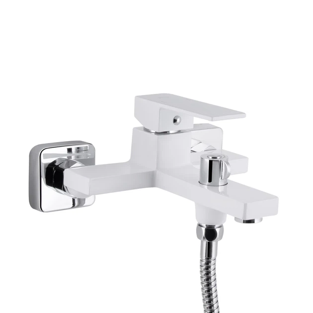 Змішувач для ванни Qtap Gemini з душовим гарнітуром QTGEM259CRW45683 Хром / Білий - Фото 2 Змішувач для ванни Qtap Gemini з душовим гарнітуром QTGEM259CRW45683 Хром / Білий - зображення 2