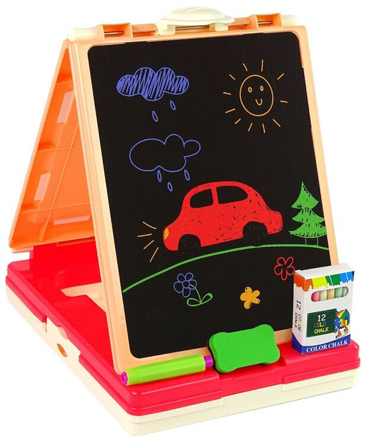 Tablica dwustronna LEAN Toys 3 w 1 Stolik do zabawy (5905991009870) - obraz 4