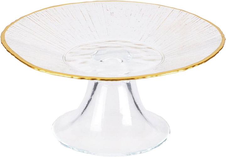 Patera na ciasto Home Styling Collection Datura świąteczna ze złotą obwódką wysokość 7.6 cm (8721037049368) - obraz 1