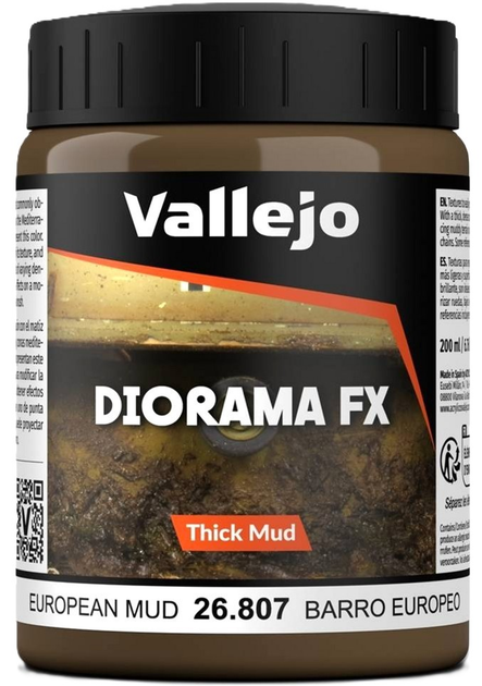 Błoto do dekoru Vallejo 26.807 European Mud 200 ml (8429551268073) - obraz 1