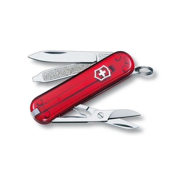 Нож Victorinox СLASSIC SD полупрозрачный красный 0.6223.T - изображение 1