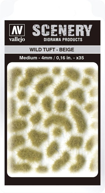 Trawa do dekoru Vallejo SC408 Scenery Wild Tuft Beige 4 mm x 35 (8429551986069) - obraz 1