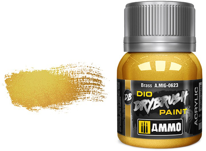 Farba Ammo DIO Drybrush 40 ml Mosiądz (8432074006237) - obraz 1