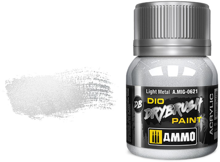 Фарба Ammo DIO Drybrush 40 мл Світло-металева (8432074006213) - зображення 1