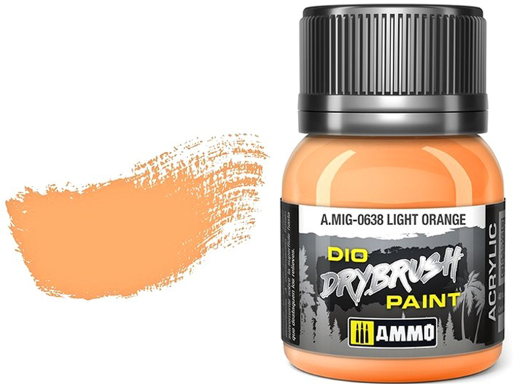 Фарба Ammo DIO Drybrush 40 мл Світло-оранжева (8432074006381) - зображення 1