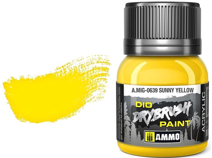 Фарба Ammo DIO Drybrush 40 мл Сонячно-жовта (8432074006398) - зображення 1