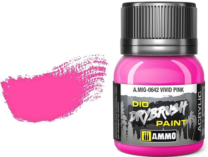 Фарба Ammo DIO Drybrush 40 мл Яскраво-рожева (8432074006428) - зображення 1