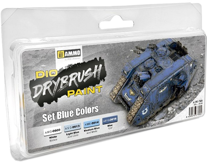 Набір фарб Ammo DIO Drybrush Paint 4шт x 40мл Сині (8432074073031) - зображення 1