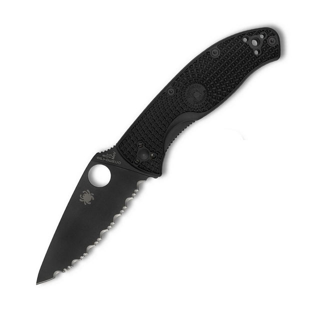 Ніж складний Spyderco Tenacious Black Blade FRN, серейтор (C122SBBK) - изображение 1