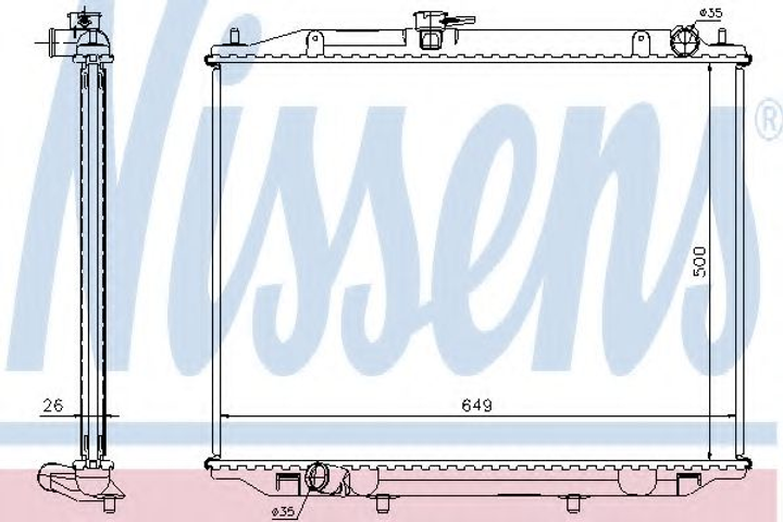 Радиатор NS TERRANO(02-)3.0 DI[OE 21410-2X900] Nissens (68706A) - изображение 1