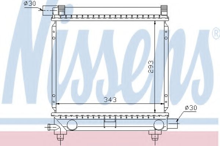 Радіатор MB 190 W 201(82-)E 1.8(+)[OE 124 500 83 03] Nissens (62551) - зображення 1