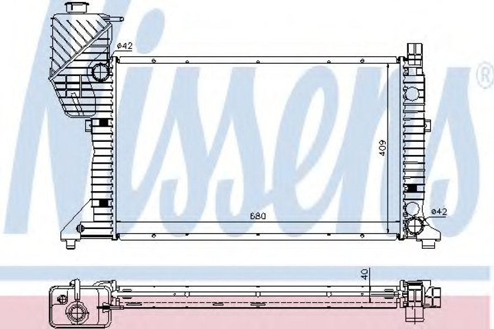 Радиатор MB SPRINTER W 901-905(95-)208 D(+)[OE 901 500 24 00] Nissens (62685A) - изображение 1