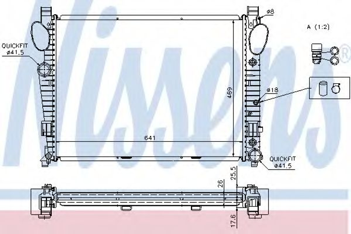 Радиатор MB SW 220(98-)S 280(+)[OE 220 500 14 03] Nissens (62774A) - изображение 1