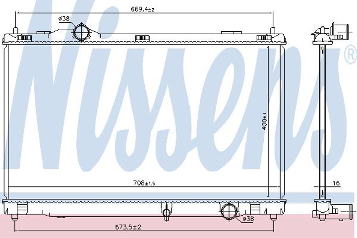 Радиатор LS GS 300(+)[OE 16400-31370] Nissens (646856) - изображение 1