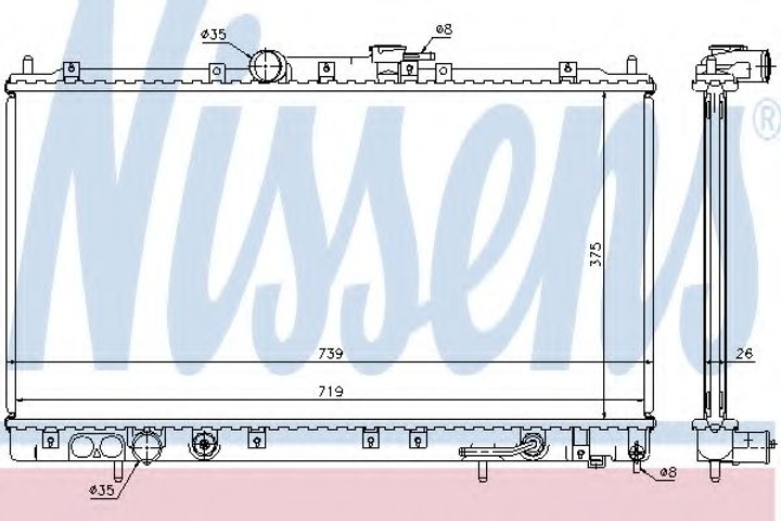 Радіатор MT GALANT(96-)2.0 i 16V(+)[OE MR212449] Nissens (62869A) - зображення 1