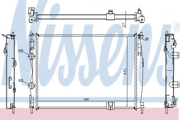 Радіатор NS QASHQAI(07-)1.6 16V(+)[OE 21400-JD900] Nissens (67367) - зображення 1