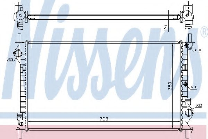 Радіатор FD TRANSIT CONNECT(02-)1.8 Di(+)[OE 1365996] Nissens (62021A) - зображення 1