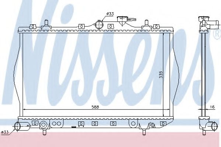 Радиатор HY ACCENT(94-)1.3 i(+)[OE 25310-22005] Nissens (622971) - изображение 1