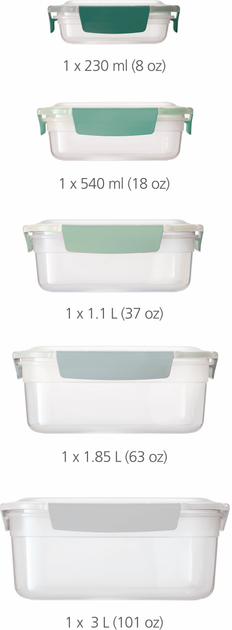 Набір контейнерів Joseph Joseph Nest Lock Sage 5 шт (5028420004281) - зображення 5