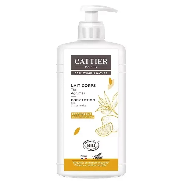 Cattier Body Care 500 мл Органическое регенерирующее молочко для тела - чай и цитрусовые - Фото 1 Cattier Body Care 500 мл Органическое регенерирующее молочко для тела - чай и цитрусовые - изображение 1