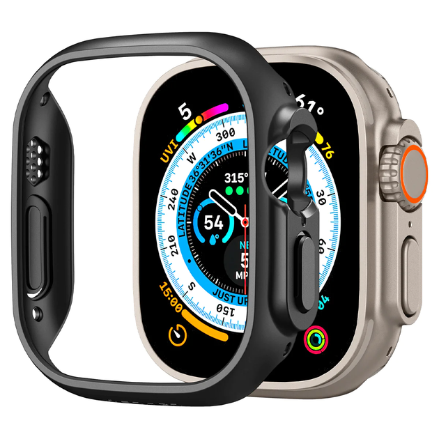 Чохол-накладка Spigen для Apple Watch Ultra (49mm) Thin Fit, Black - зображення 3