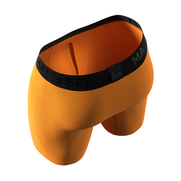 Чоловічі анатомічні боксери з бавовни, Anatomic Long 2.0, Black Series, помаранчевий L BT140-21 - изображение 2