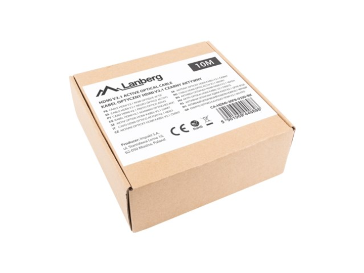 Кабель Lanberg HDMI to HDMI 2.1 AOC 10 м Black (CA-HDMI-30FB-0100-BK) - зображення 4