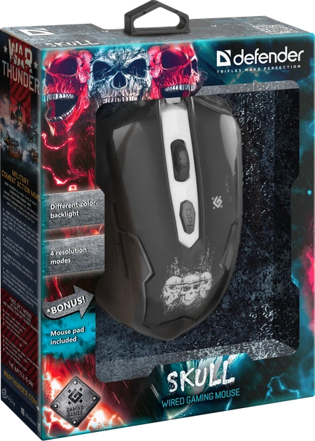 Мышь Defender Skull GM-180L USB Black (52180) - Фото 10 Мышь Defender Skull GM-180L USB Black (52180) - изображение 10