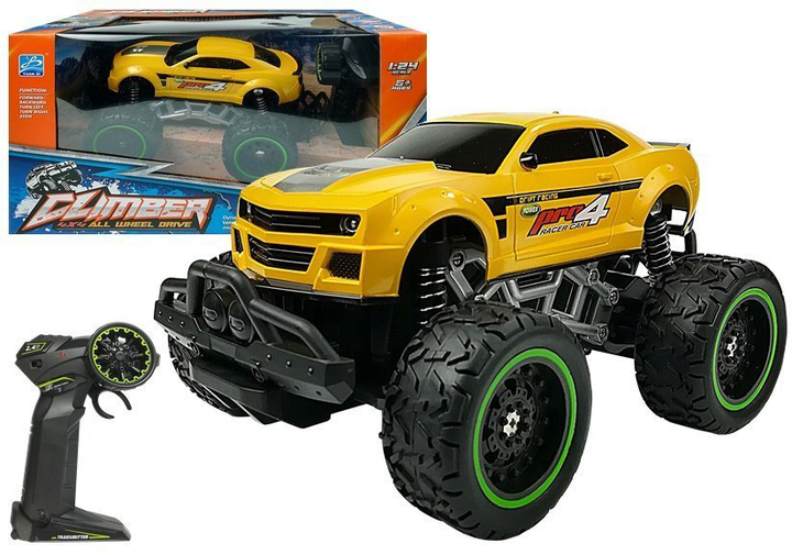 Samochód terenowy zdalnie sterowany Leantoys Off-road Camaro 1:24 Żółty (5908275994671) - obraz 2