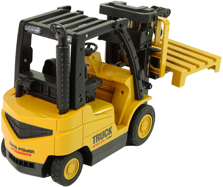 Wózek widłowy zdalnie sterowany LEAN Toys z paletą 1:18 Żółty (5904665992296) - obraz 4