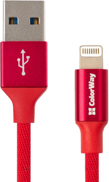 Kabel ColorWay USB-Lightning 1 m Czerwony (4823094912990) - obraz 1