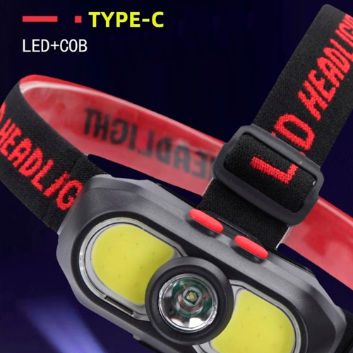 Мощный налобный фонарь KX-302, LED+2COB, АКБ 18650, ЗУ Type C - изображение 4