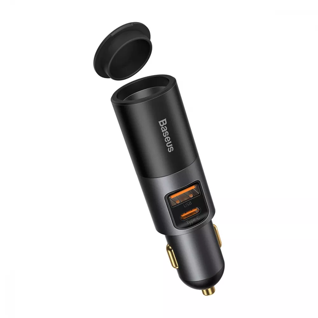 Автомобільний зарядний пристрій Baseus Share Together 120W з портом прикурювача QC4+ PD3.0 PPS (USB + Type-C) - Фото 3 Автомобільний зарядний пристрій Baseus Share Together 120W з портом прикурювача QC4+ PD3.0 PPS (USB + Type-C) - зображення 3