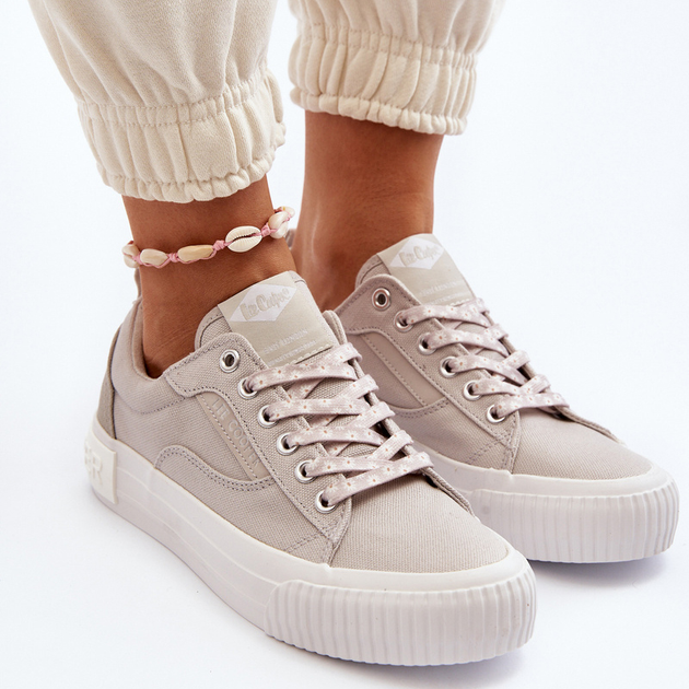 Tenisówki damskie do kostki Lee Cooper LCW-24-31-2171 39 Beżowe (5904292136698) - obraz 4