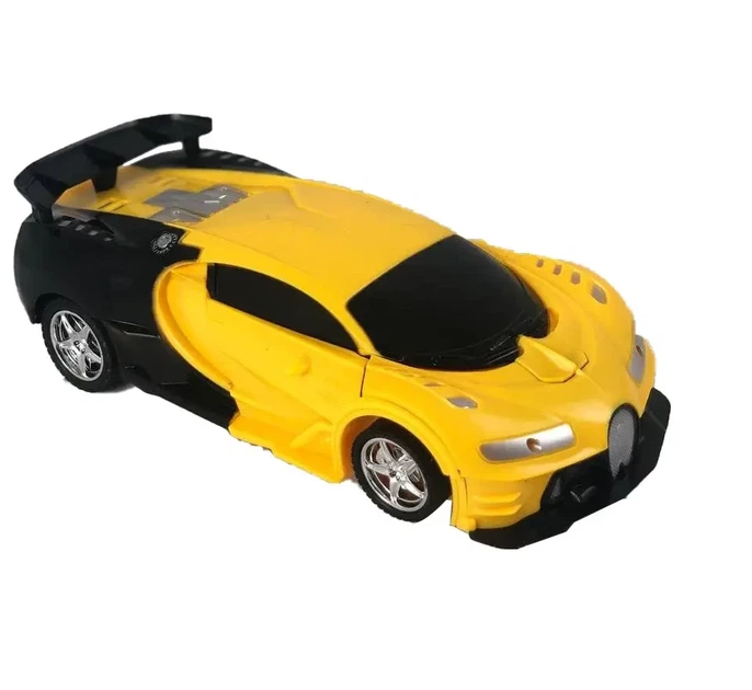 Машинка-трансформер на радіокеруванні AToys Bugatti-Robot 1:18 світлові ефекти Чорно-жовта - зображення 2
