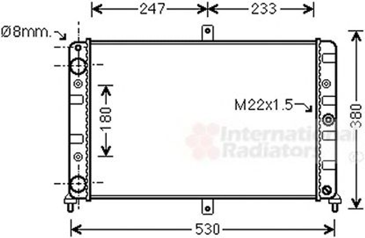 Радіатори вод. охолодж. ВАЗ 2108/9 MT 87- Van Wezel Van Wezel (26002008) - зображення 1