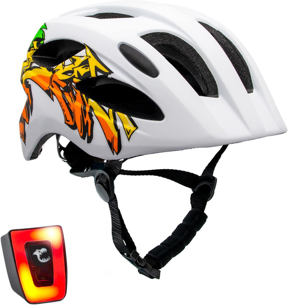 Kask dla dzieci Crazy Safety Grafitti 54-58 cm Biały (0727040593612) - obraz 1