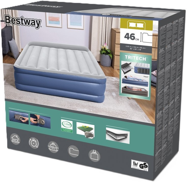 Надувне ліжко Bestway Tritech 67630 203 x 152 x 46 см (6941607329689) - зображення 1