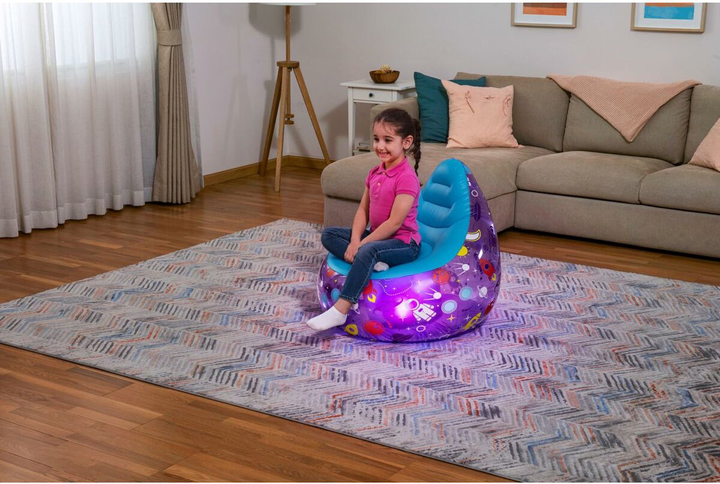 Надувне крісло Bestway Космос LED Фіолетове 72 x 72 x 64 см (6941607345344) - зображення 8