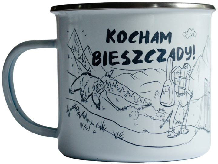 Kubek emaliowany TravelSet Kocham Bieszczady 450 ml (5907751196271) - obraz 1