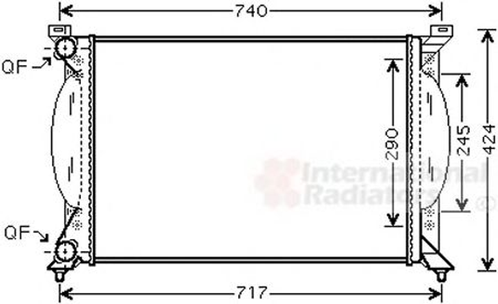 Радіатор охолодження двигуна AUDI A4 16/18/20 MT 00- Van Wezel Van Wezel (03002201) - зображення 2