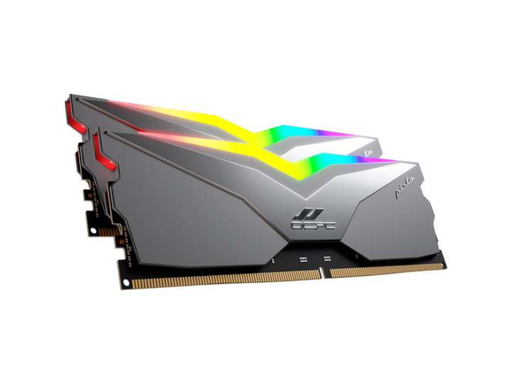 Пам'ять для настільних комп'ютерів OCPC 32 GB (2x16GB) DDR5 6000 MHz Pista Titanium/Silver (MMPT2K32GD560C40T) - изображение 2